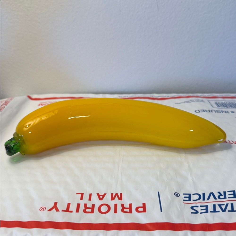 Vintage  Empoli Style Glass Yellow Banana